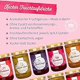 Xucker Marmelade Fruchtaufstrich-Kombi, Zwetschge & Apfel-Zimt 2 Sorten (74 % Frucht), 2 x 220 g - Xylit, ohne Gentechnik, vegetarisch, made in Berlin - 6