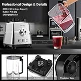 Standmixer Smoothie Maker, COOCHEER 2000W Mixer, 25000 U/min Professioneller Shakes Blender, Mühle und Eisbrecher, mit Geschwindigkeitsregelung, 2L BPA Free Tritan Pitcher - 3