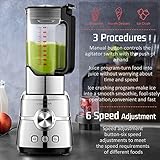 Standmixer Smoothie Maker, COOCHEER 2000W Mixer, 25000 U/min Professioneller Shakes Blender, Mühle und Eisbrecher, mit Geschwindigkeitsregelung, 2L BPA Free Tritan Pitcher - 7